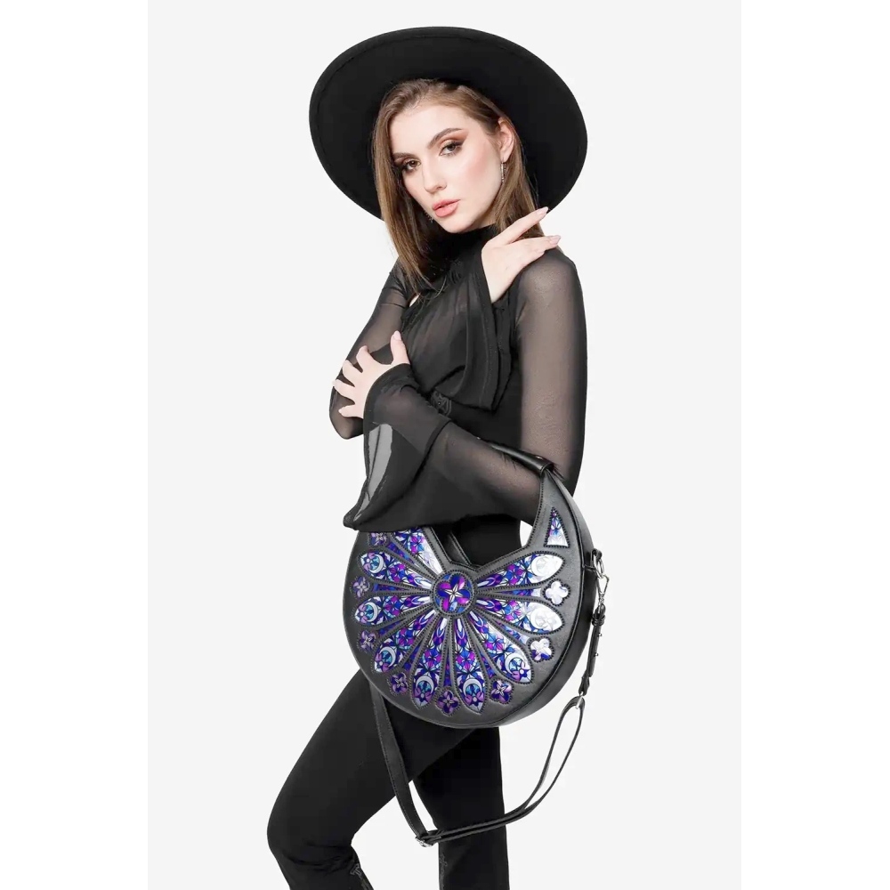 Restyle - Sacred Rose Shoulder bag - Black